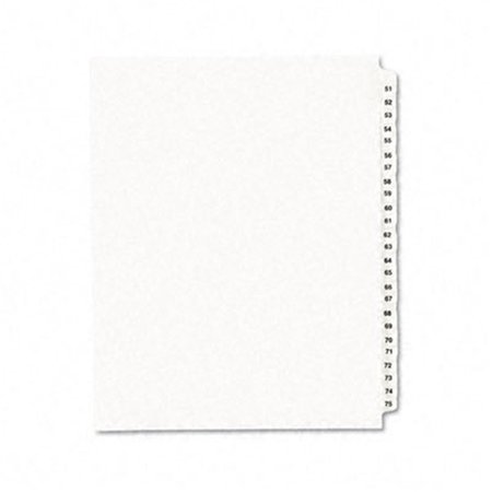 THE WORKSTATION Style Legal Side Tab Divider- Title: 51-75- Letter- White- 1 Set TH38969